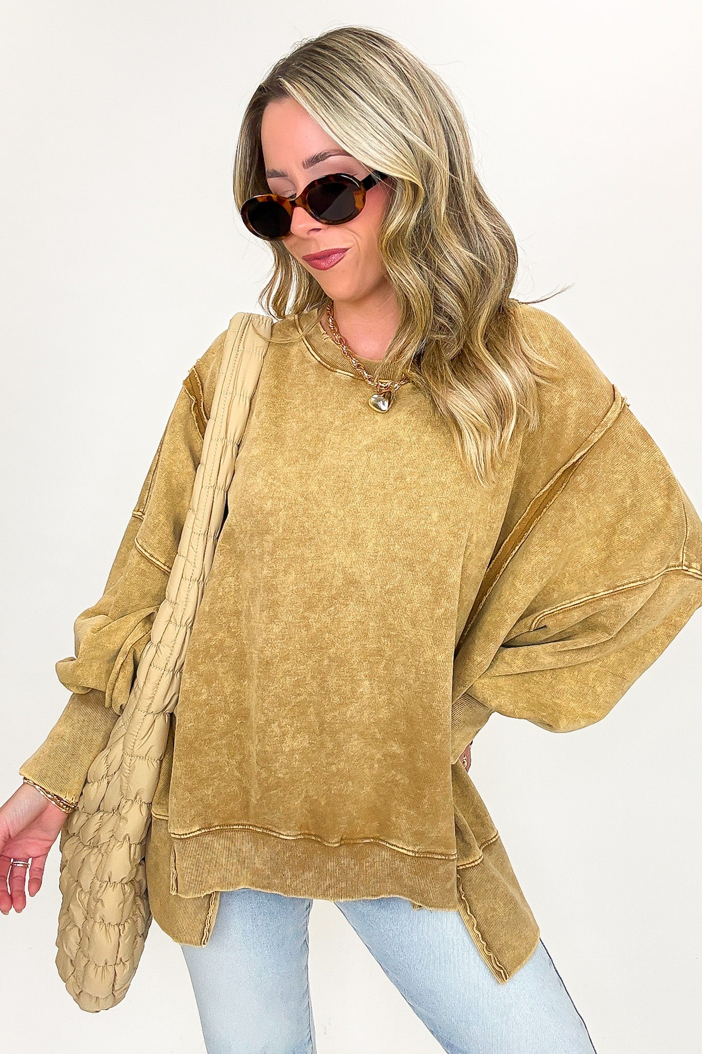 August Glow Acid Wash Pullover - BACK IN STOCK - Madison and Mallory