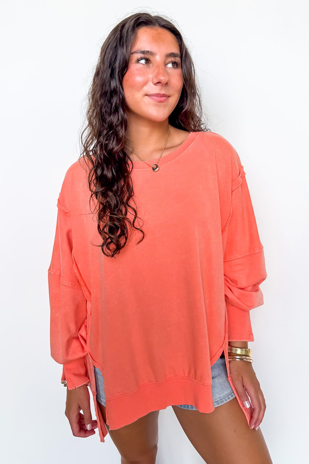 August Glow Acid Wash Pullover
