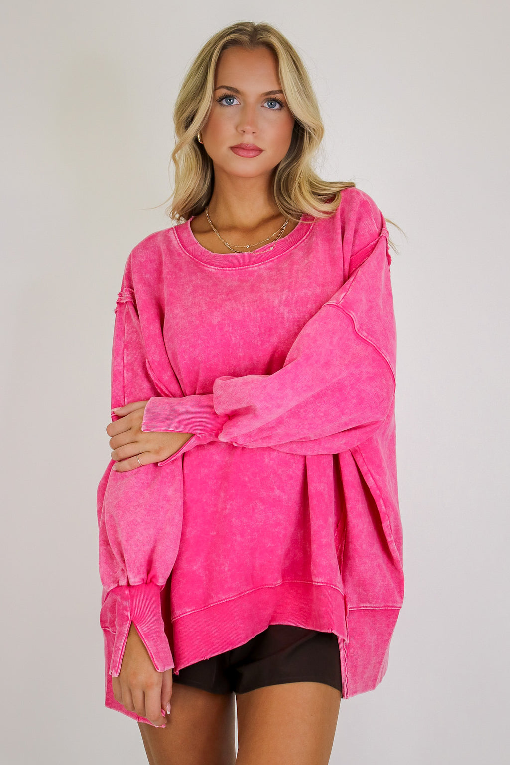 August Glow Acid Wash Pullover