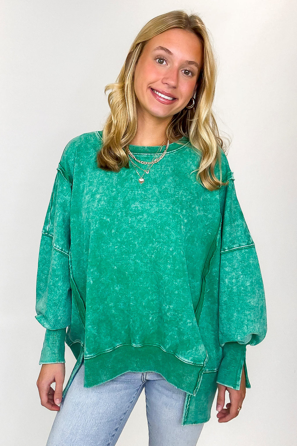 August Glow Acid Wash Pullover - BACK IN STOCK - Madison and Mallory