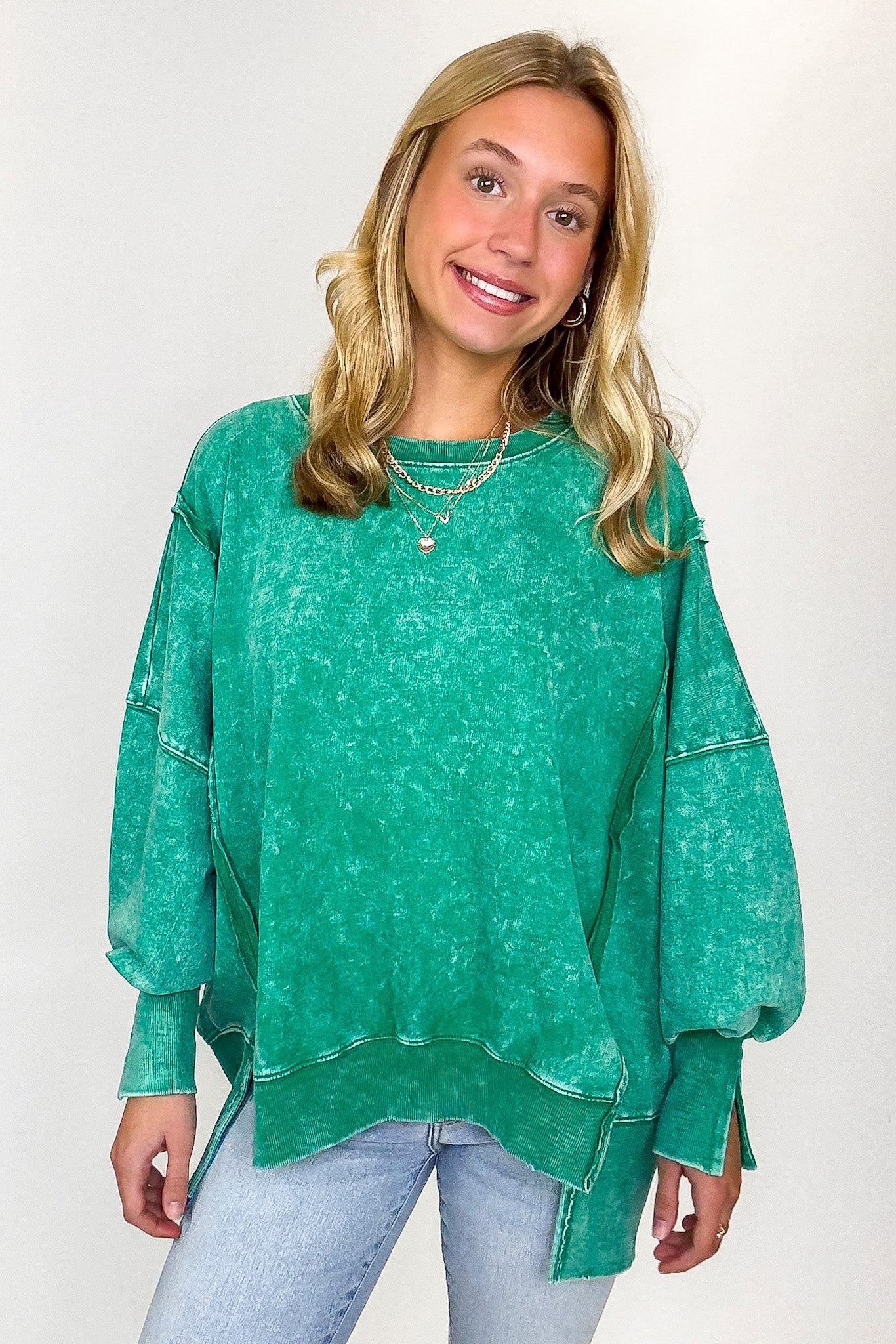 August Glow Acid Wash Pullover - BACK IN STOCK - Madison and Mallory
