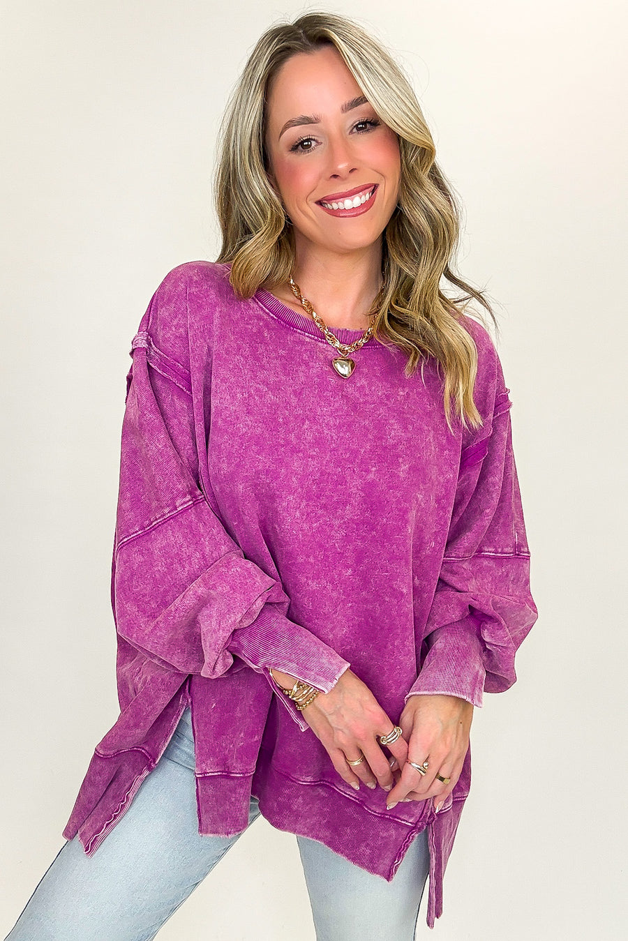 August Glow Acid Wash Pullover -  BACK IN STOCK