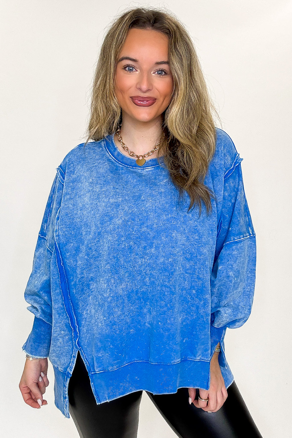 August Glow Acid Wash Pullover - BACK IN STOCK - Madison and Mallory