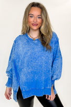August Glow Acid Wash Pullover - BACK IN STOCK - Madison and Mallory