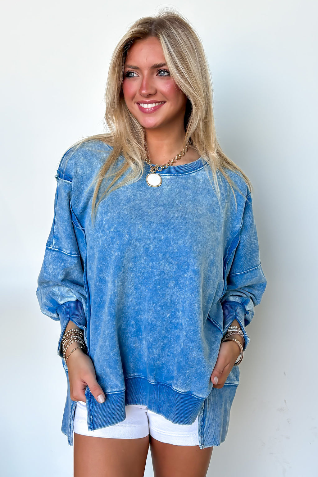 August Glow Acid Wash Pullover