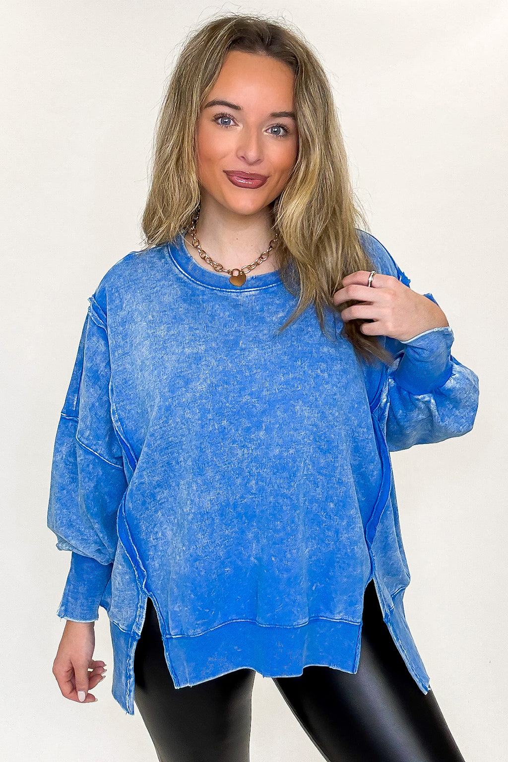 August Glow Acid Wash Pullover - BACK IN STOCK - Madison and Mallory