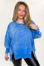 August Glow Acid Wash Pullover - BACK IN STOCK - Madison and Mallory