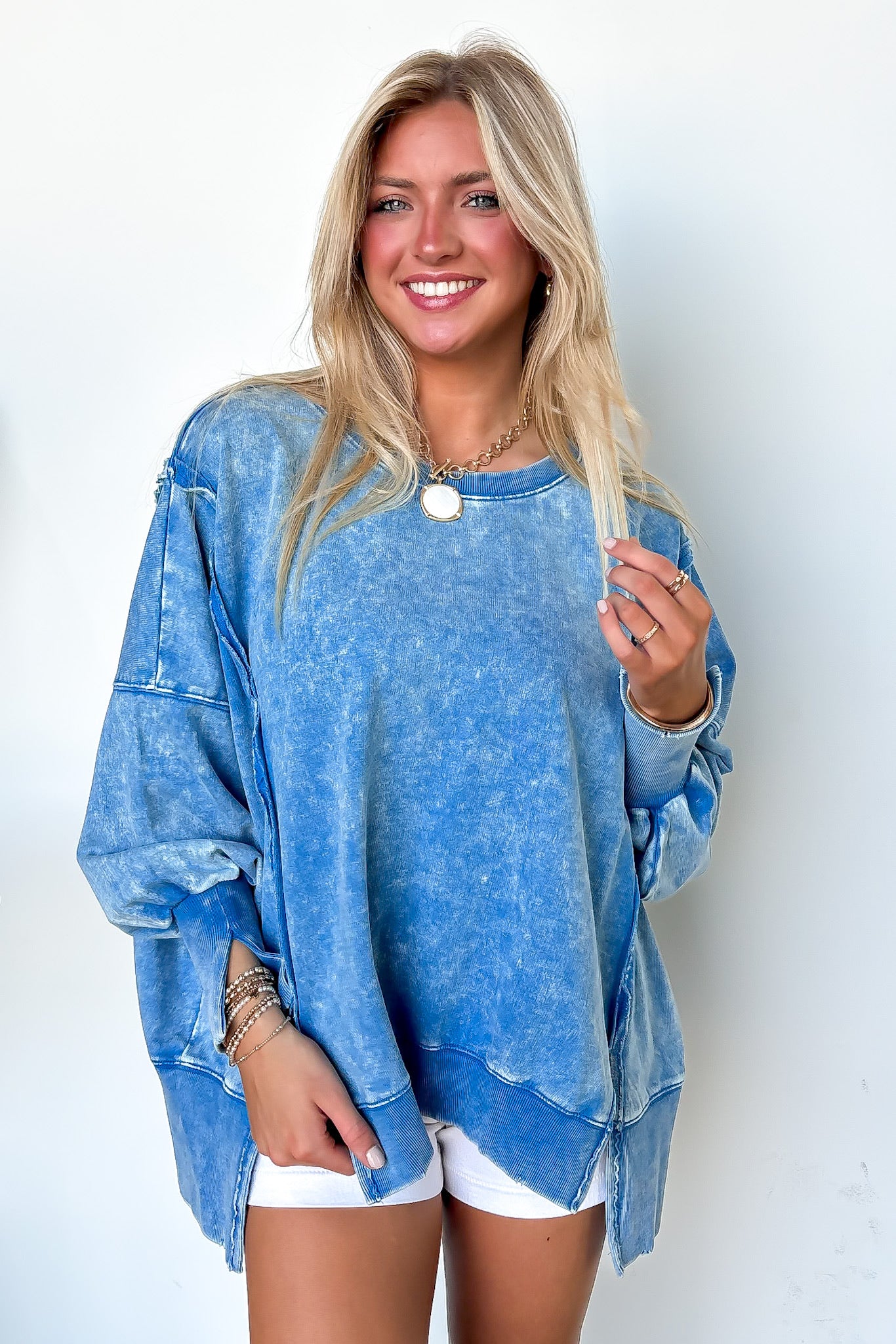 August Glow Acid Wash Pullover - BACK IN STOCK - Madison and Mallory