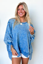 August Glow Acid Wash Pullover - BACK IN STOCK - Madison and Mallory