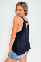 Avah Ribbed Lace Trim Tank Top - FINAL SALE - Madison and Mallory