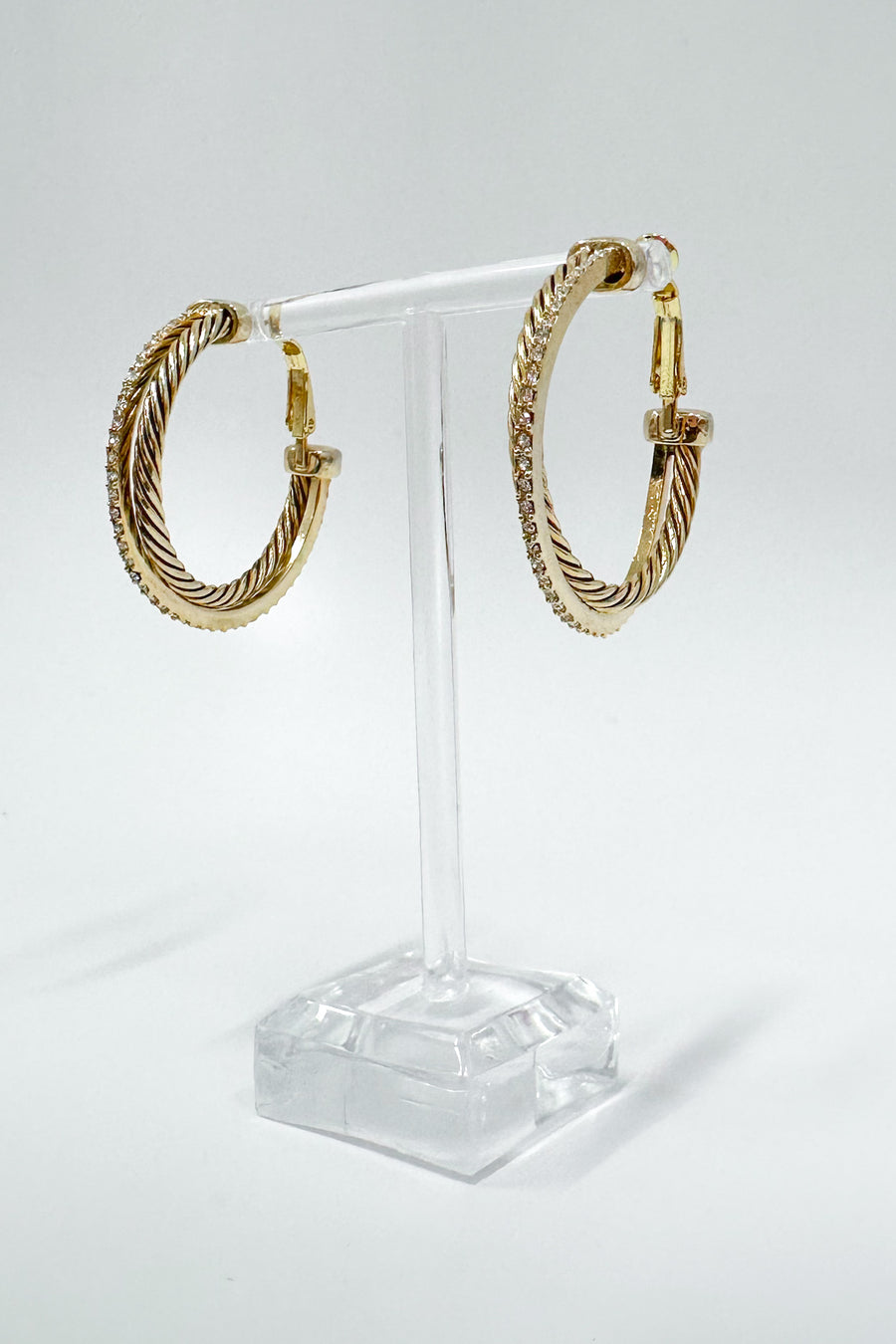  Avani Twisted Crystal and Cable Hoop Earrings - Madison and Mallory