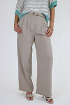 Taupe / S Avery Pleated Trousers - Madison and Mallory