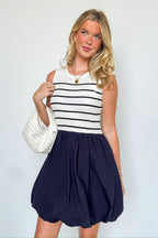 Aylie Striped Knit Bubble Hem Dress - FINAL SALE - Madison and Mallory
