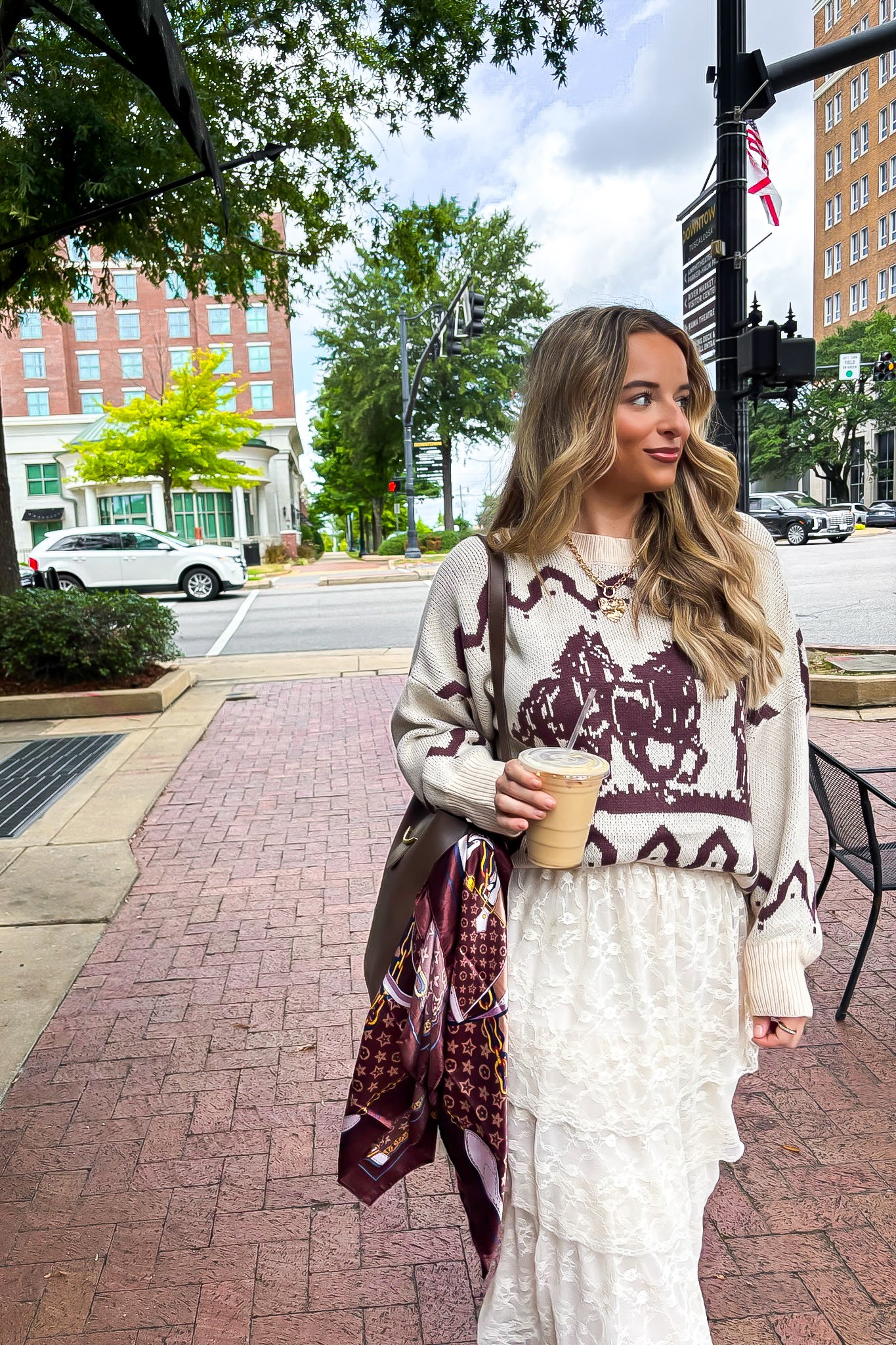 Wild Reign Horse Print Knit Sweater