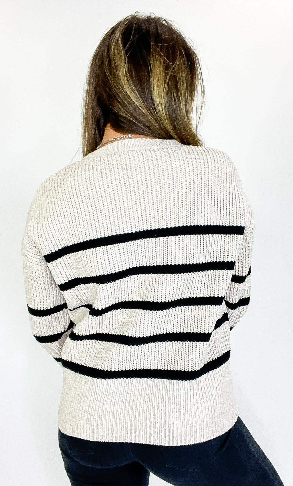 Prep Line Relaxed Fit Ribbed Knit Striped Sweater - FINAL SALE - Madison and Mallory