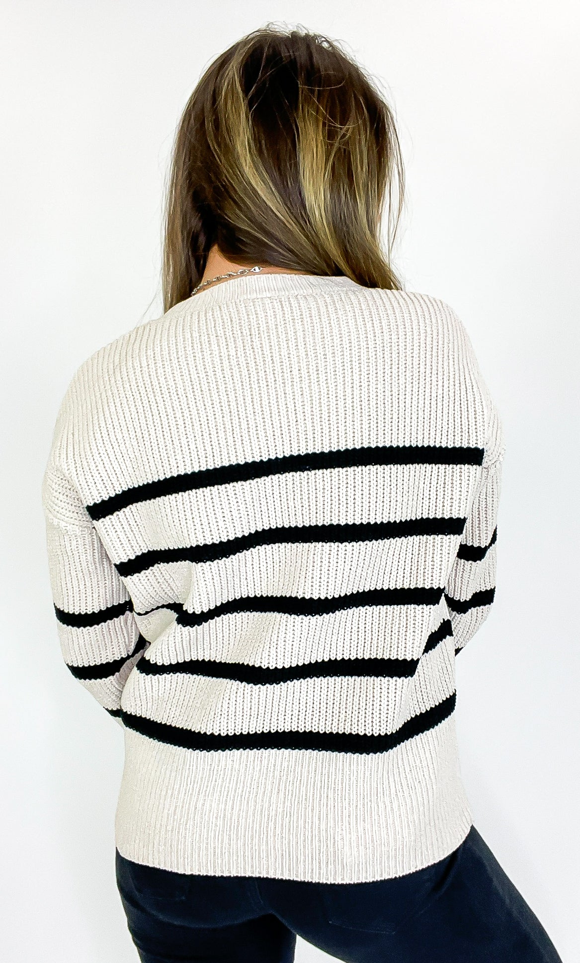 Prep Line Relaxed Fit Ribbed Knit Striped Sweater - FINAL SALE - Madison and Mallory