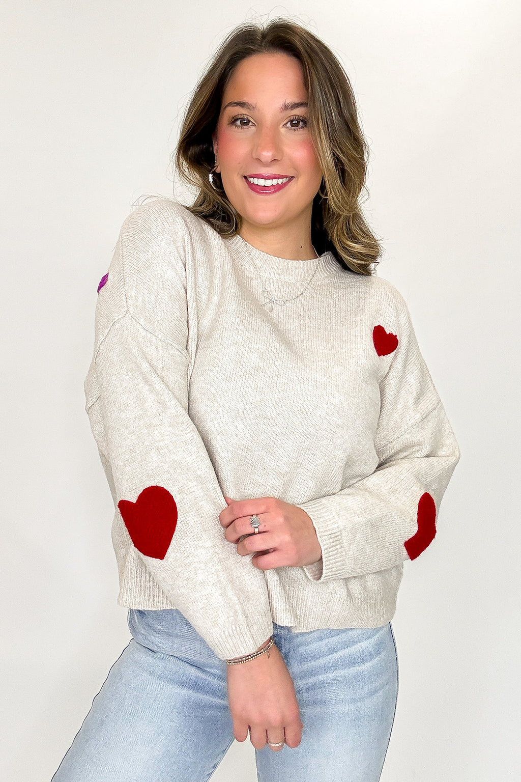 BE HAPPY Multicolor Graphic Patch Sweater - FINAL SALE - Madison and Mallory