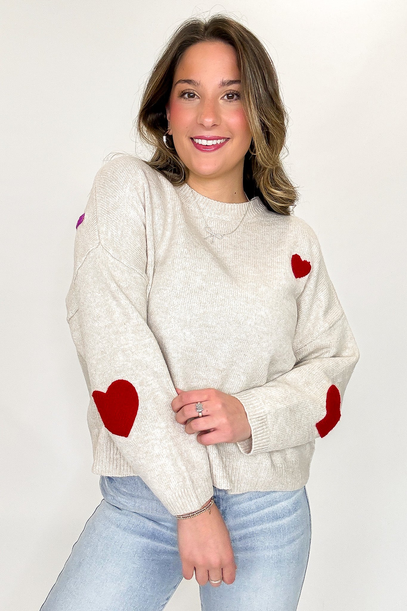 BE HAPPY Multicolor Graphic Patch Sweater - FINAL SALE - Madison and Mallory