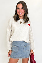 BE HAPPY Multicolor Graphic Patch Sweater - FINAL SALE - Madison and Mallory