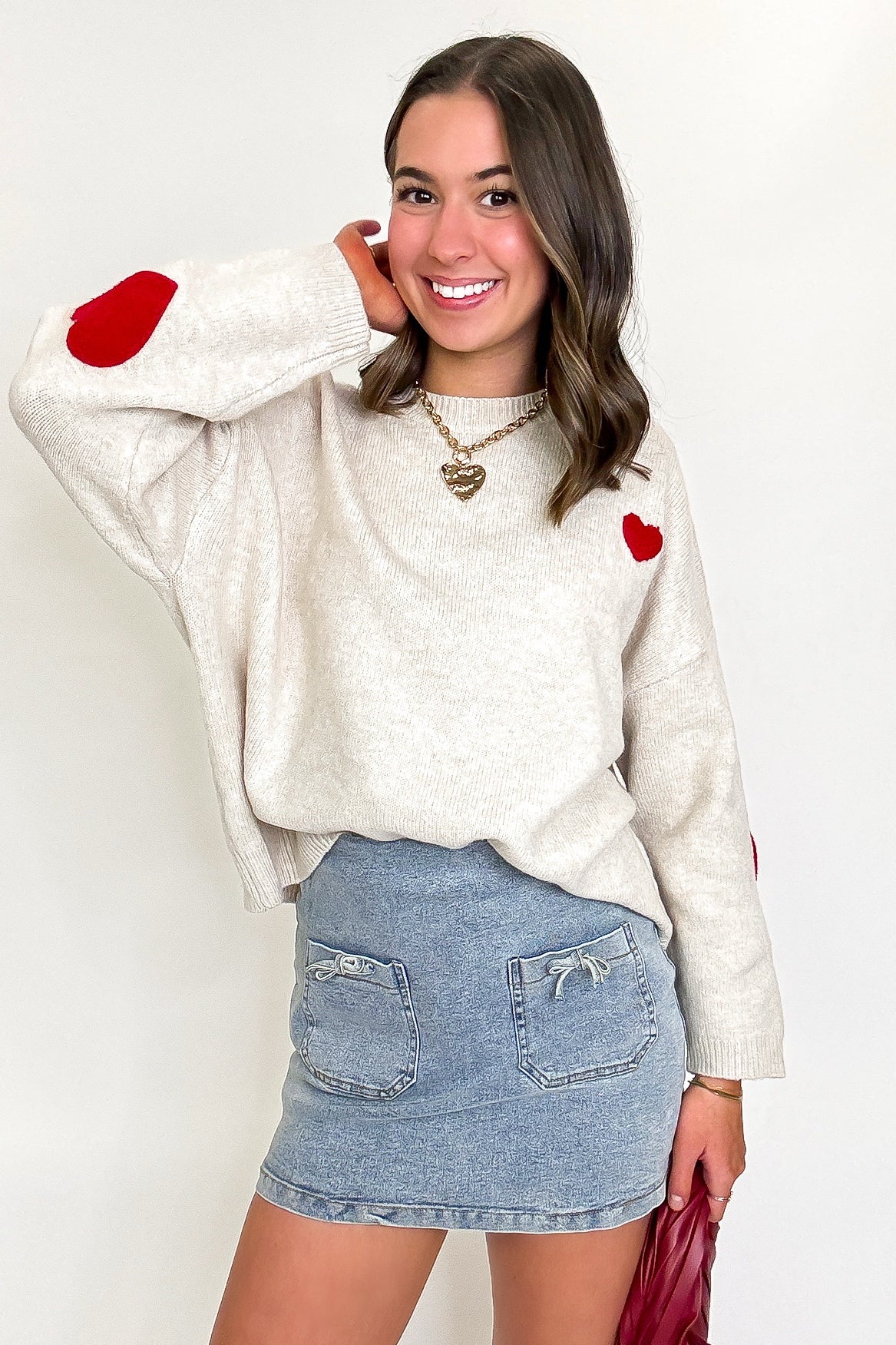 BE HAPPY Multicolor Graphic Patch Sweater - FINAL SALE - Madison and Mallory