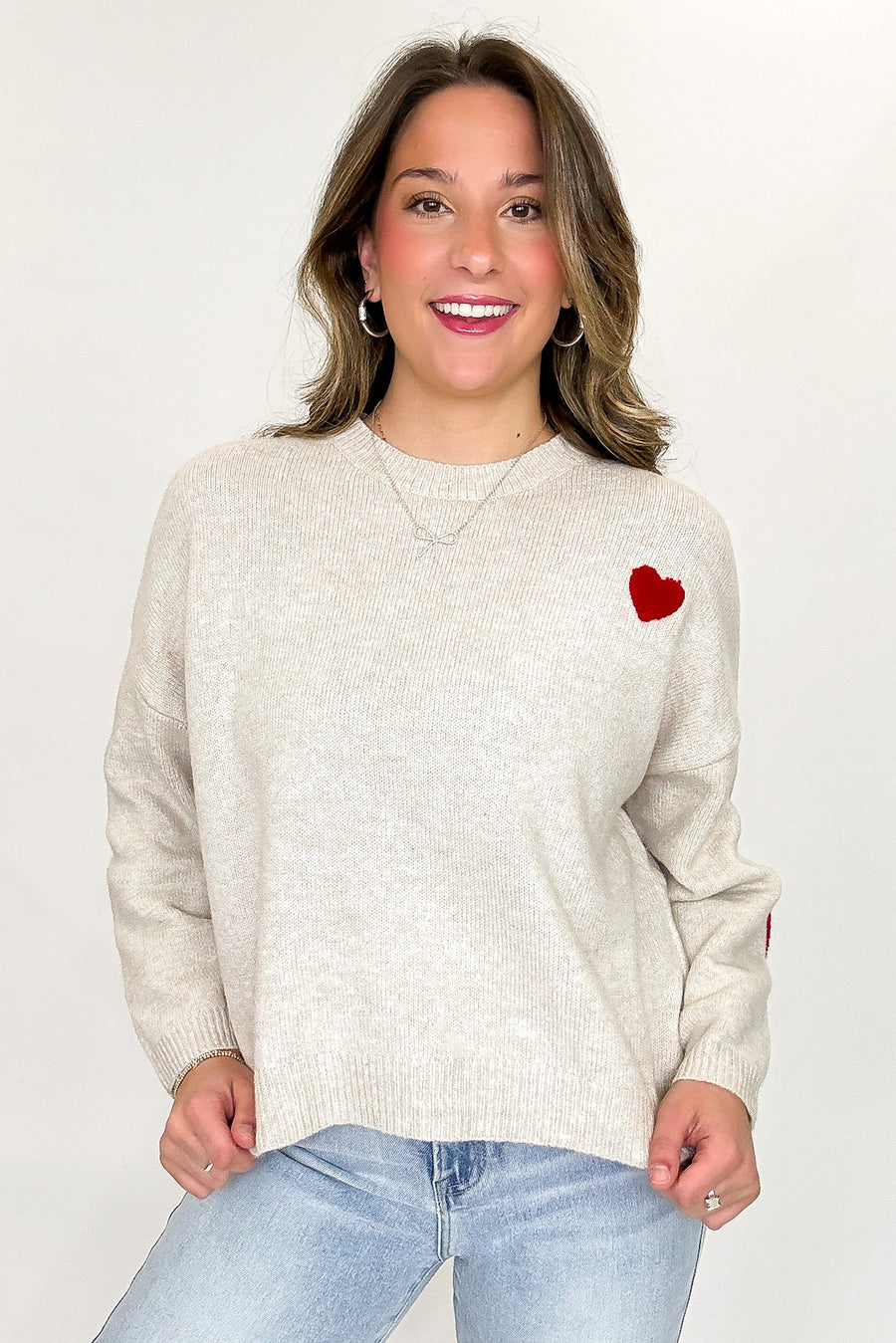 BE HAPPY Multicolor Graphic Patch Sweater - Madison and Mallory