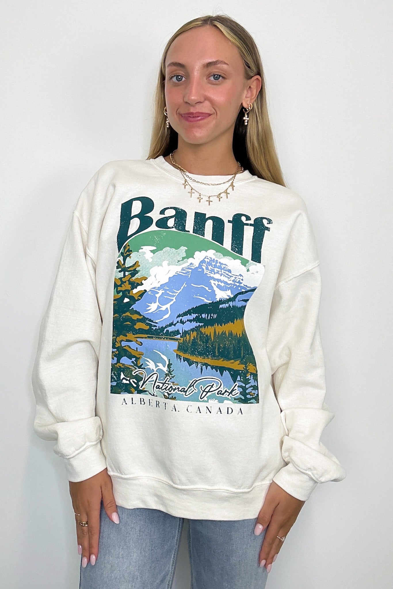  Banff National Park Oversized Graphic Pullover - Madison and Mallory