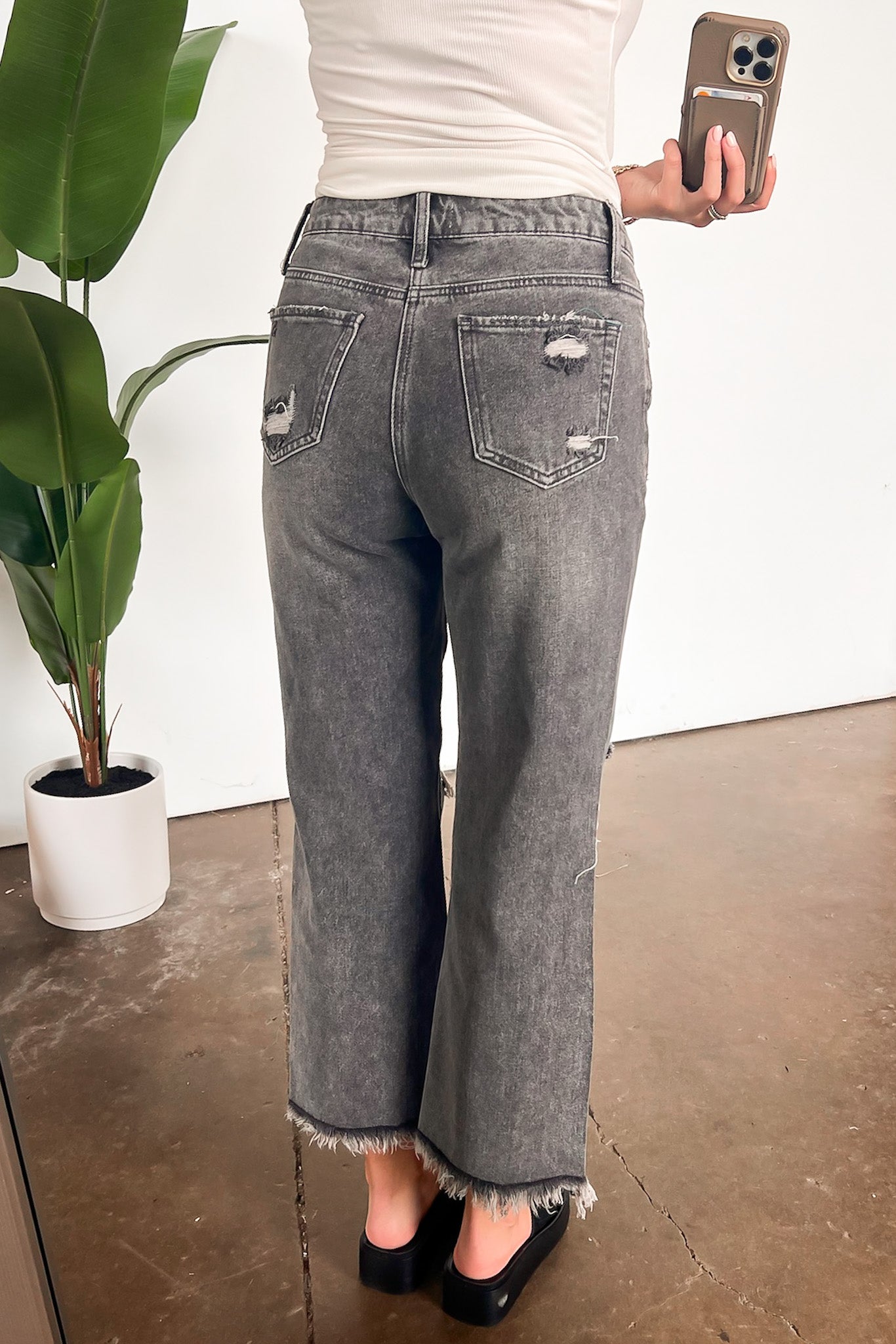  Baylee High Rise Distressed Mom Jeans - Madison and Mallory