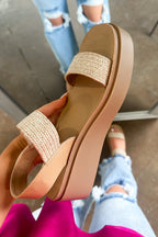 Natural / 5.5 Beachy Bestie Raffia Strap Platform Sandal - FINAL SALE - Madison and Mallory