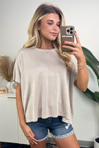  Beatryx Two Tone Rib Knit Oversized Top - BACK IN STOCK - Madison and Mallory