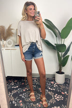  Beatryx Two Tone Rib Knit Oversized Top - BACK IN STOCK - Madison and Mallory