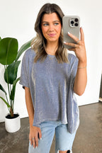  Beatryx Two Tone Rib Knit Oversized Top - BACK IN STOCK - Madison and Mallory