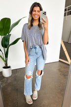  Beatryx Two Tone Rib Knit Oversized Top - BACK IN STOCK - Madison and Mallory