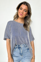 Light Navy / SM Beatryx Two Tone Rib Knit Oversized Top - BACK IN STOCK - Madison and Mallory