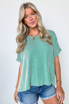 Beatryx Two Tone Rib Knit Oversized Top - BACK IN STOCK - Madison and Mallory