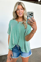  Beatryx Two Tone Rib Knit Oversized Top - BACK IN STOCK - Madison and Mallory