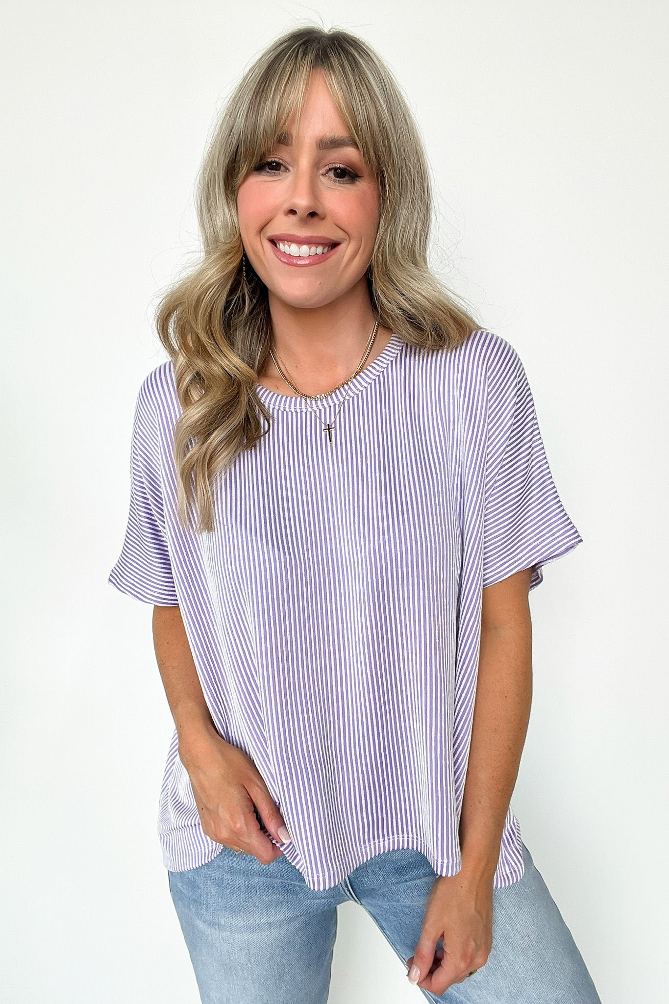  Beatryx Two Tone Rib Knit Oversized Top - BACK IN STOCK - Madison and Mallory