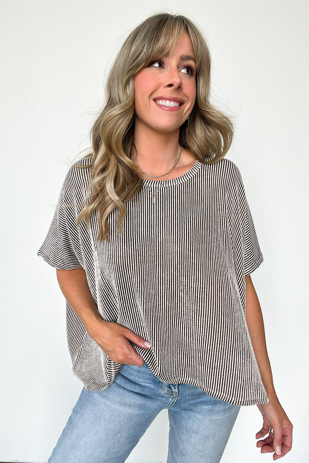  Beatryx Two Tone Rib Knit Oversized Top - BACK IN STOCK - Madison and Mallory