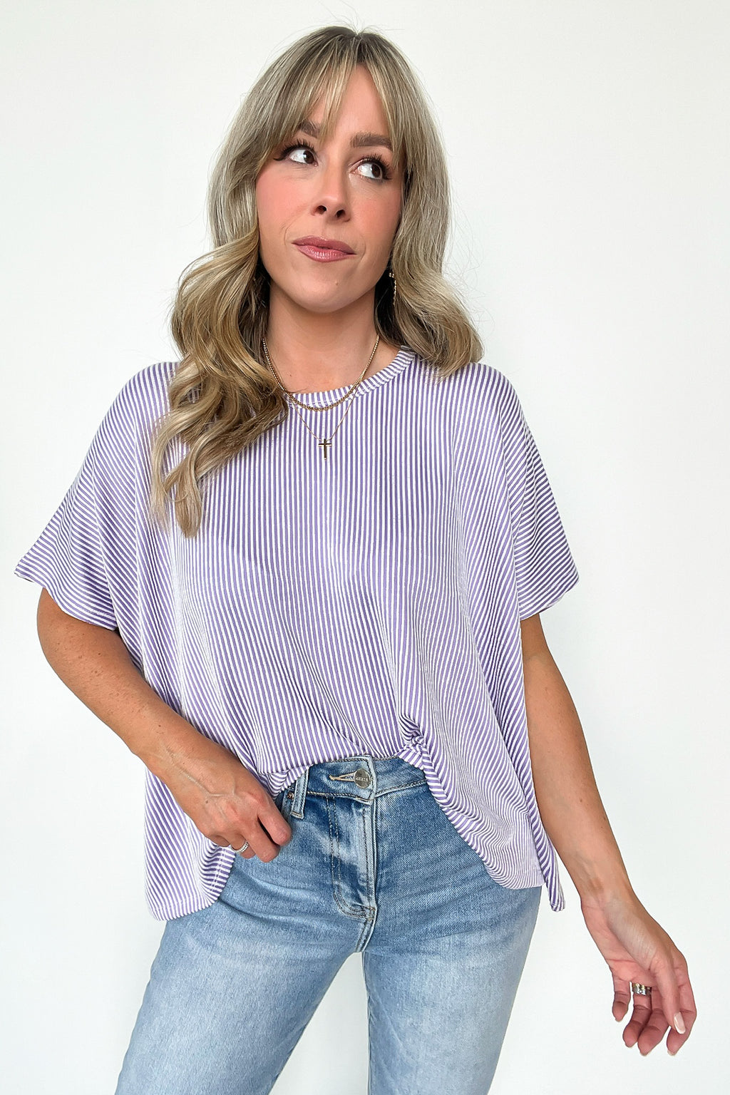  Beatryx Two Tone Rib Knit Oversized Top - BACK IN STOCK - Madison and Mallory