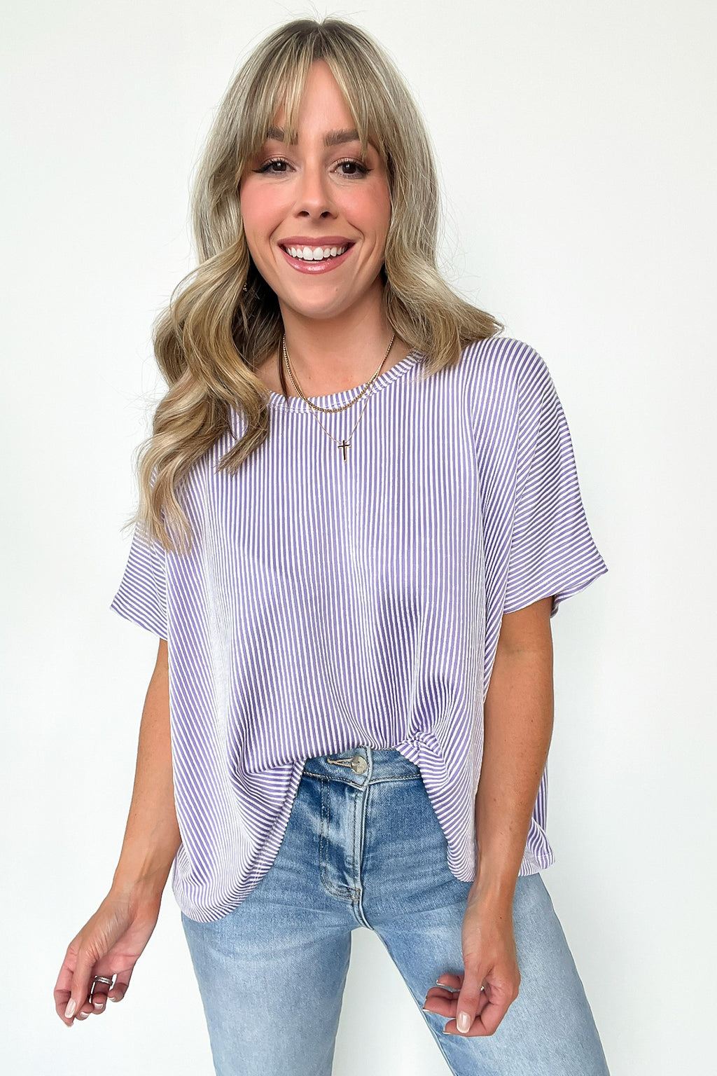  Beatryx Two Tone Rib Knit Oversized Top - BACK IN STOCK - Madison and Mallory