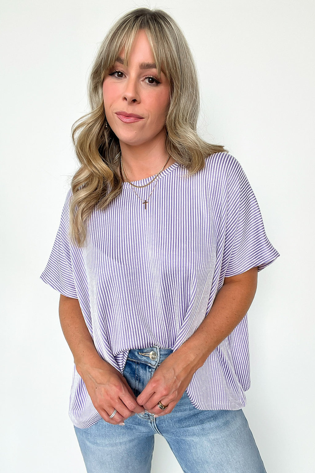  Beatryx Two Tone Rib Knit Oversized Top - BACK IN STOCK - Madison and Mallory