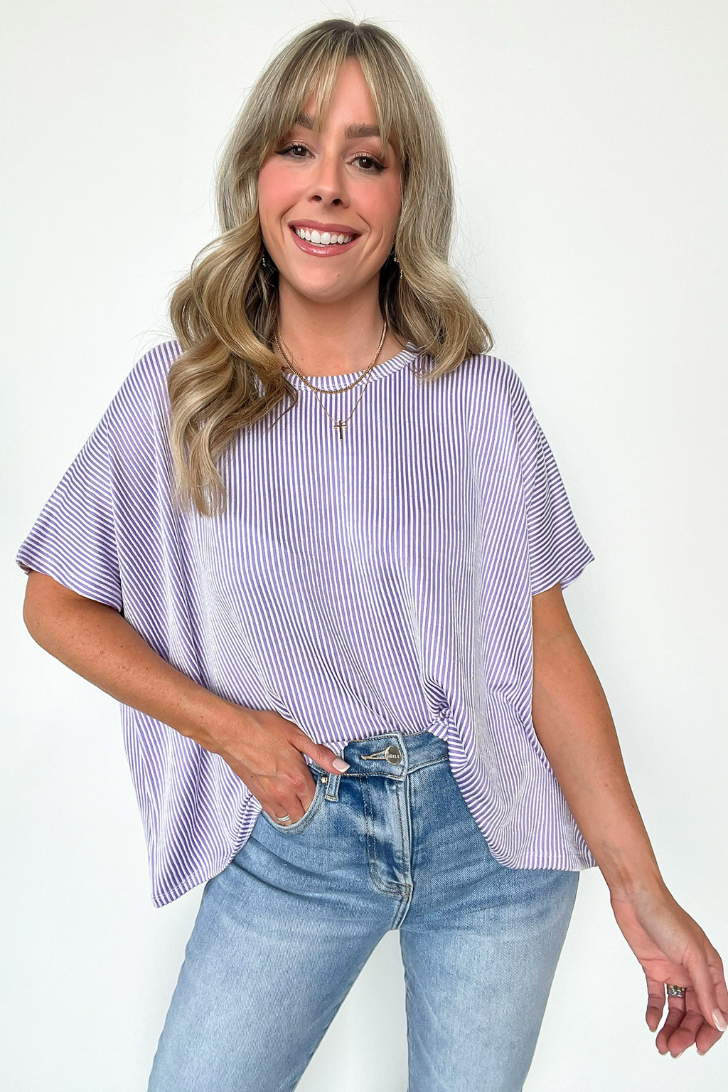 Beatryx Two Tone Rib Knit Oversized Top - BACK IN STOCK - Madison and Mallory