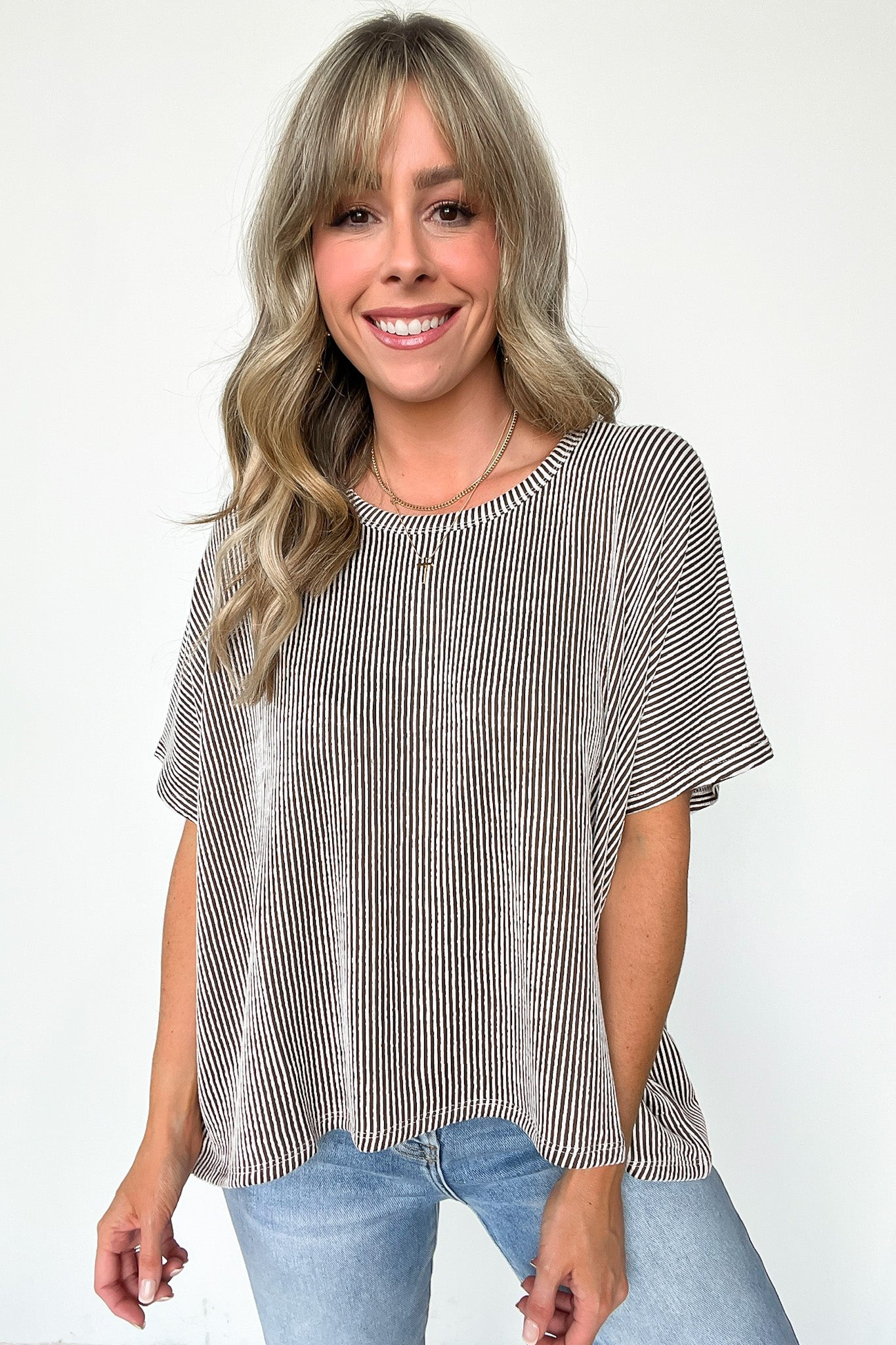  Beatryx Two Tone Rib Knit Oversized Top - BACK IN STOCK - Madison and Mallory