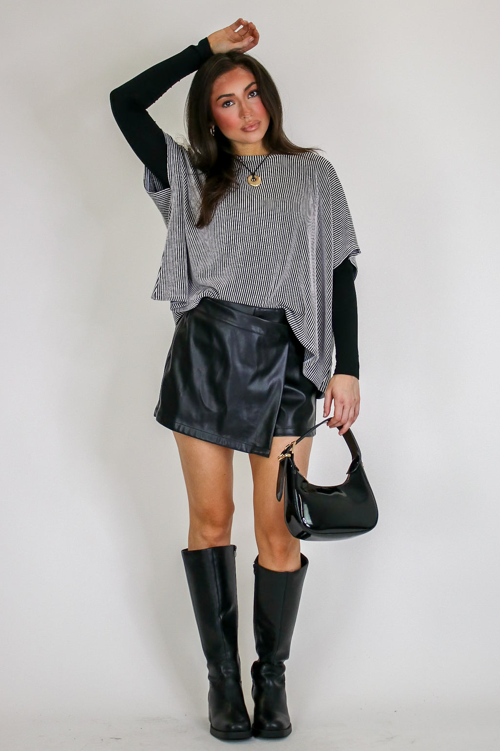 Beatryx Two-Tone Rib Knit Oversized Top - Madison and Mallory