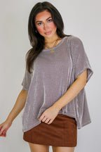 Beatryx Two-Tone Rib Knit Oversized Top - Madison and Mallory