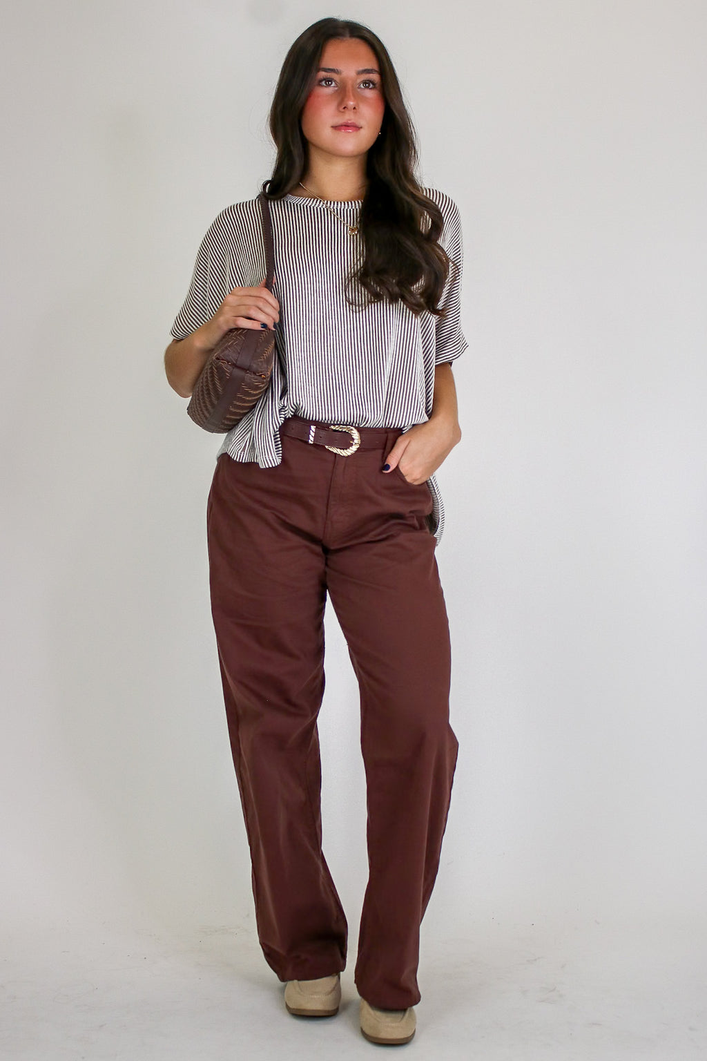 Beatryx Two-Tone Rib Knit Oversized Top - Madison and Mallory
