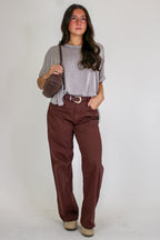 Beatryx Two-Tone Rib Knit Oversized Top - Madison and Mallory