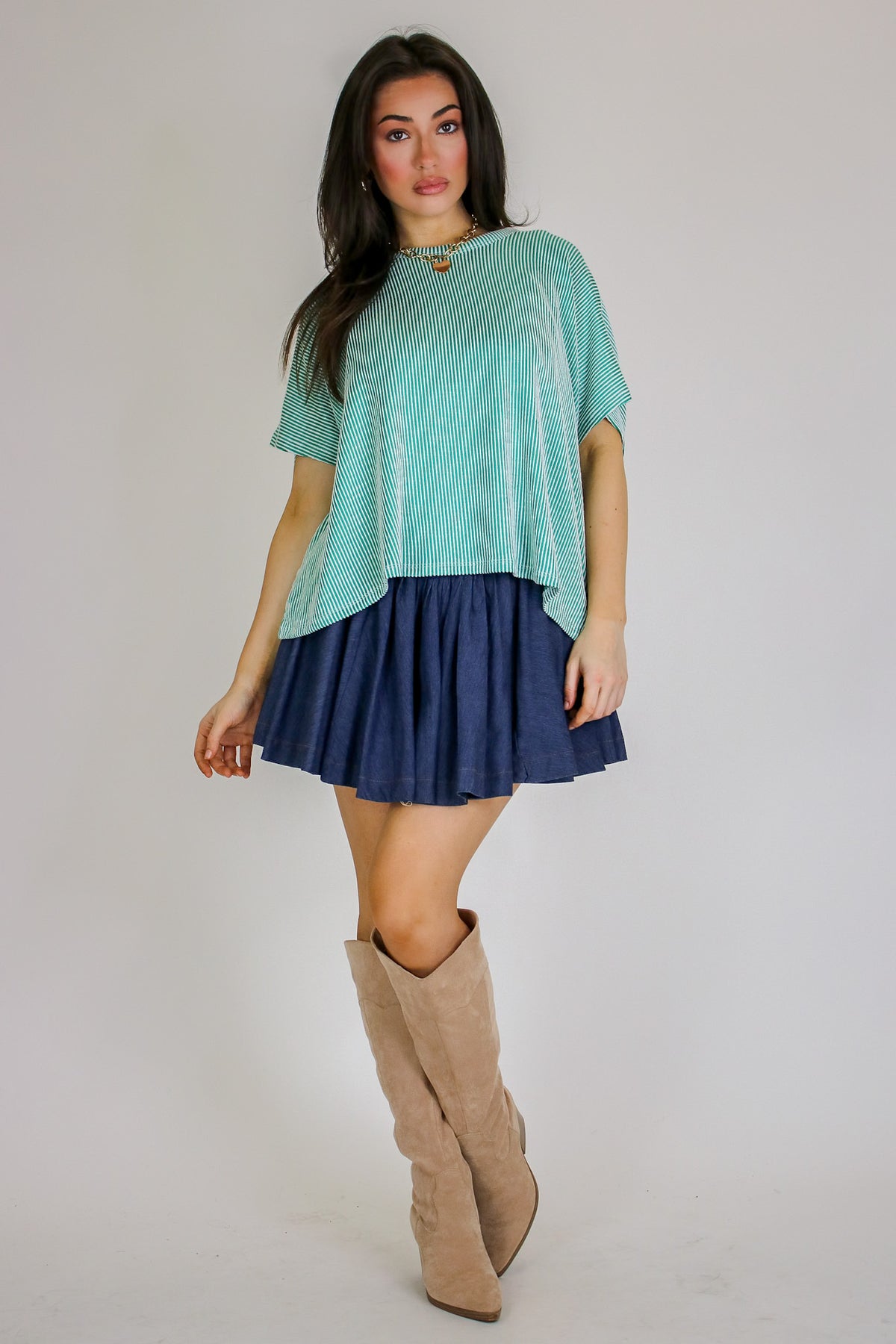 Beatryx Two-Tone Rib Knit Oversized Top - Madison and Mallory