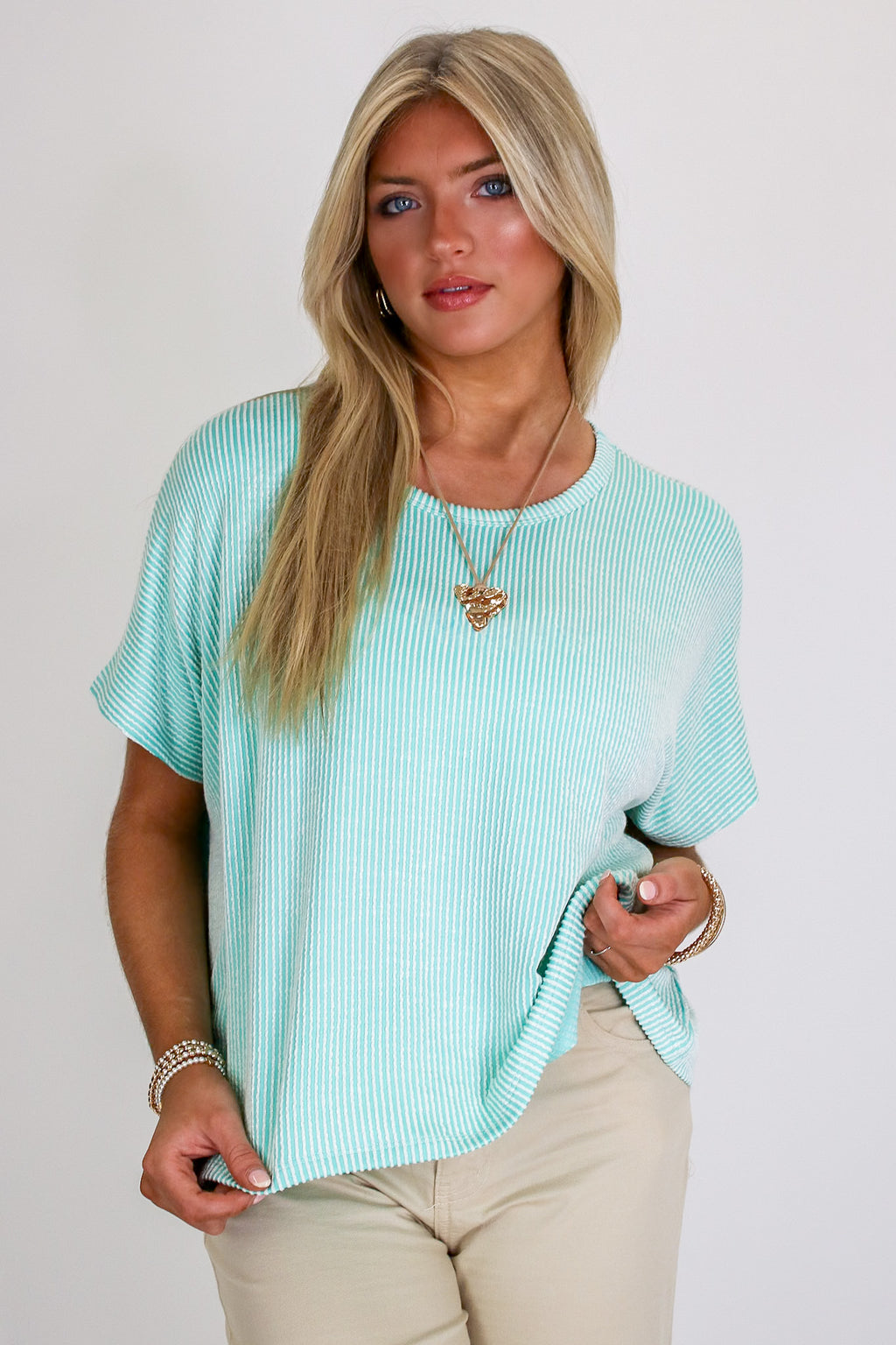 Beatryx Two-Tone Rib Knit Oversized Top - Madison and Mallory
