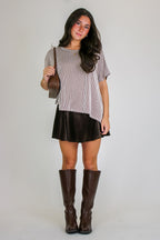 Beatryx Two-Tone Rib Knit Oversized Top - Madison and Mallory