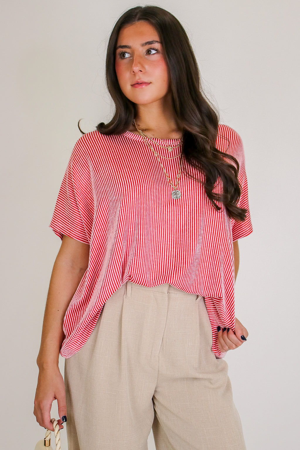 Ruby / SM Beatryx Two-Tone Rib Knit Oversized Top - Madison and Mallory